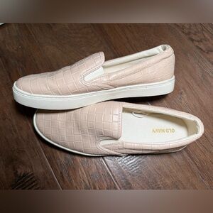 Old Navy Blush Textured Faux Leather Slip-On Shoes Like New Office Shoe